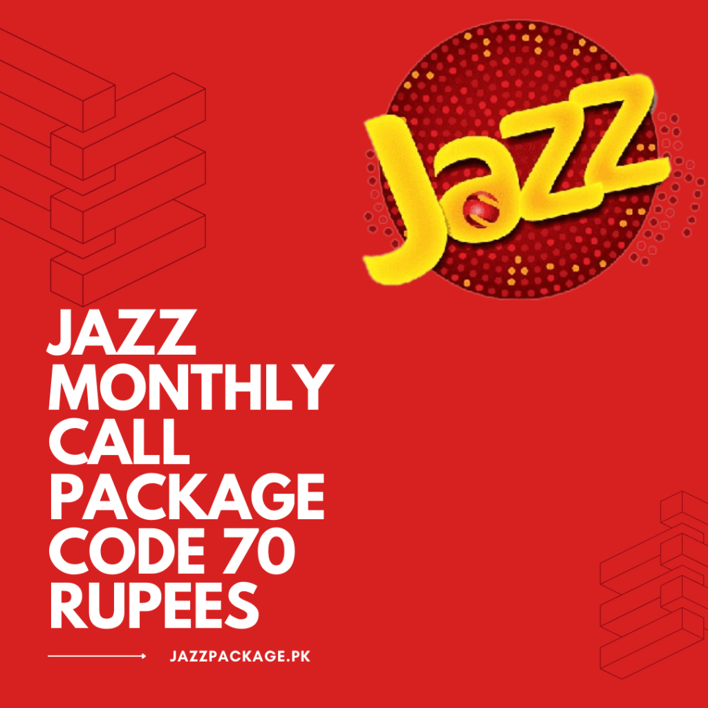 Jazz monthly call package code 70 rupees